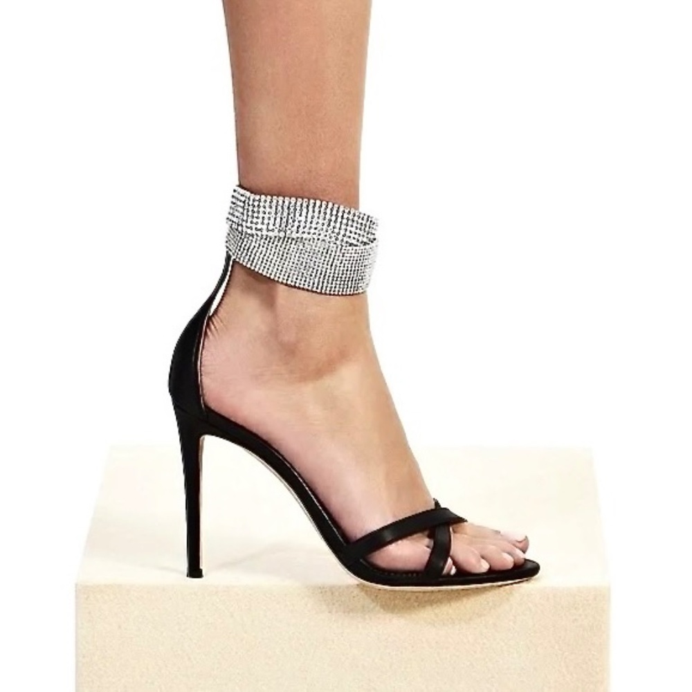 Giuseppe Zanotti Kanda Black Leather Stiletto Sandals New Size US11/IT41